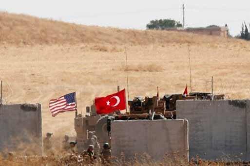 آتش توپخانه های ترکیه بر روی نیروهای آمریکایی