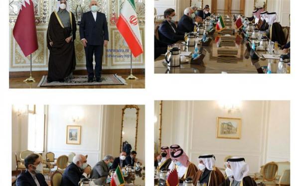 وزیر امور خارجه قطر با ظریف دیدار کرد وزیر امور خارجه قطر با ظریف ملاقات کرد